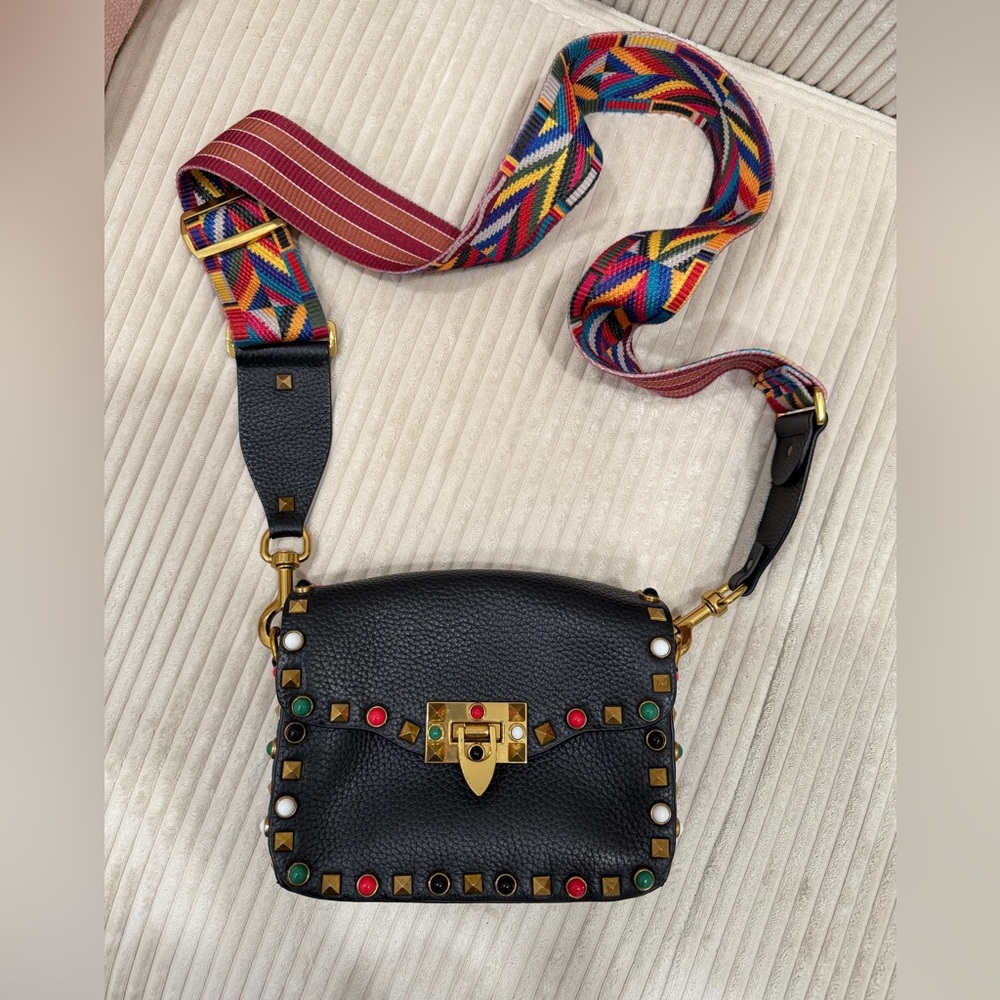 Rockstud Black Studded Crossbody Bag
